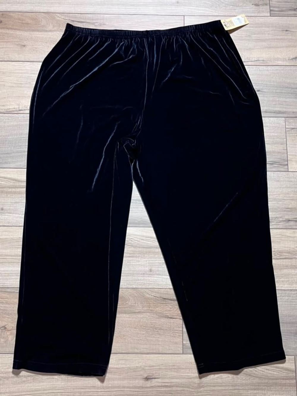 Cherokee Womens Velvet Like Fabric Pull On Pants Size 26W/28W Black